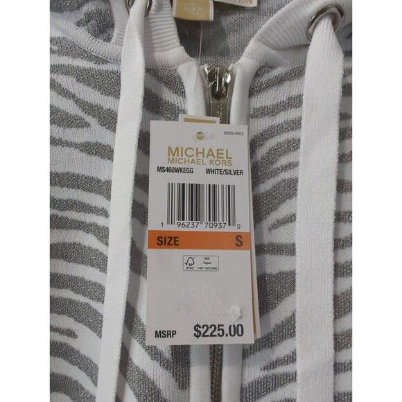 Michael Kors White & Silver Zebra Print Jacket – Size Small (NWT) - Picture 4 of 4